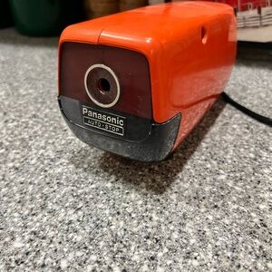Vintage Panasonic Electric Pencil Sharpener Model KP-88A Orange MCM Modern Era